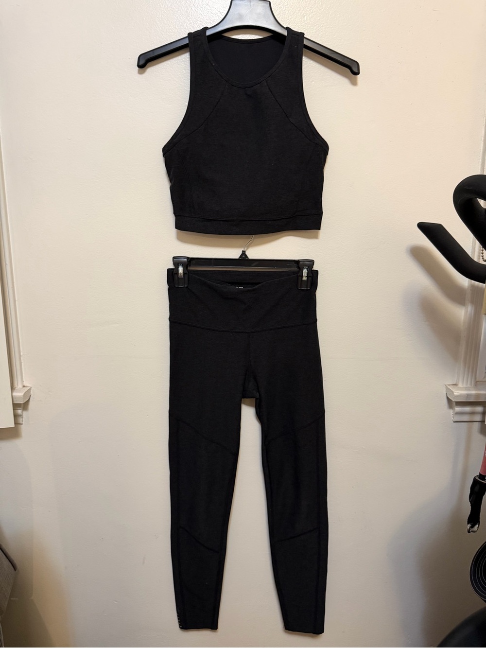 JoyLab Black High-Rise Leggings with Crop Tank Set